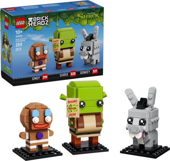 LEGO Shrek Brickheadz 40923 - Shrek, Ezel en Peper figuren