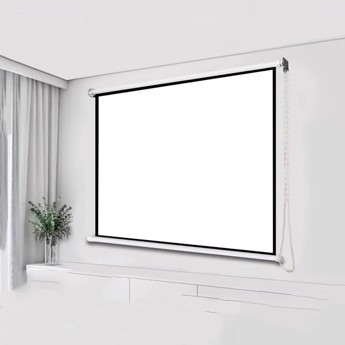 Projectorscherm - Projectiedoek Beamer - Thuisbioscoop - Kreukvrij - 60 inch 4:3 - Metaal