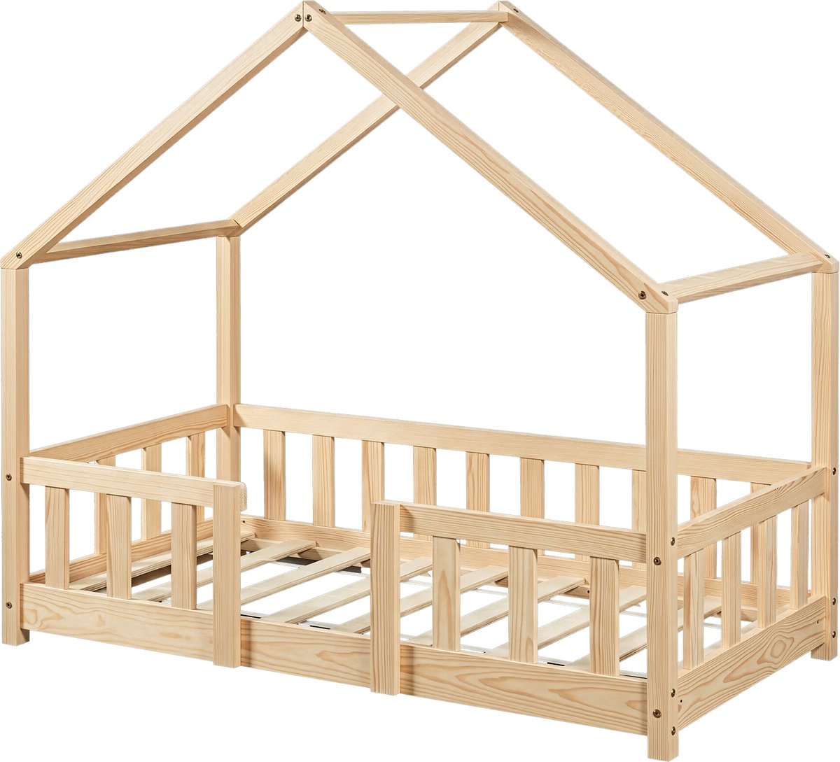 en.casa Treviolo Huisbed 70 x 140 cm Naturel