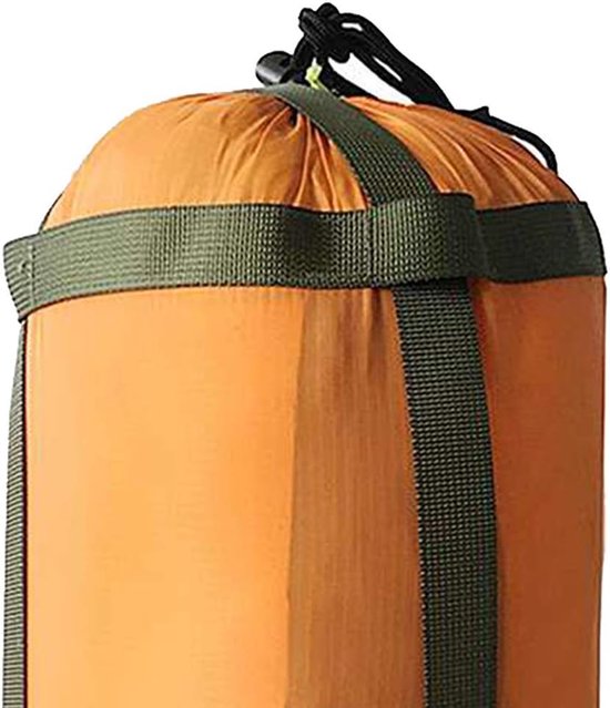 Compressiezak - Slaapzak compressiezak - Slaapzak opbergzak - Opbergzak - Opbergzakken voor backpacken - Draagbare slaapzakopbergzak - Lichtgewicht backpackzak - kampeeropbergzak - voor reizen, kamperen en outdoor backpacking - oranje - 18*18*38 cm van Merkloos — afbeelding 3