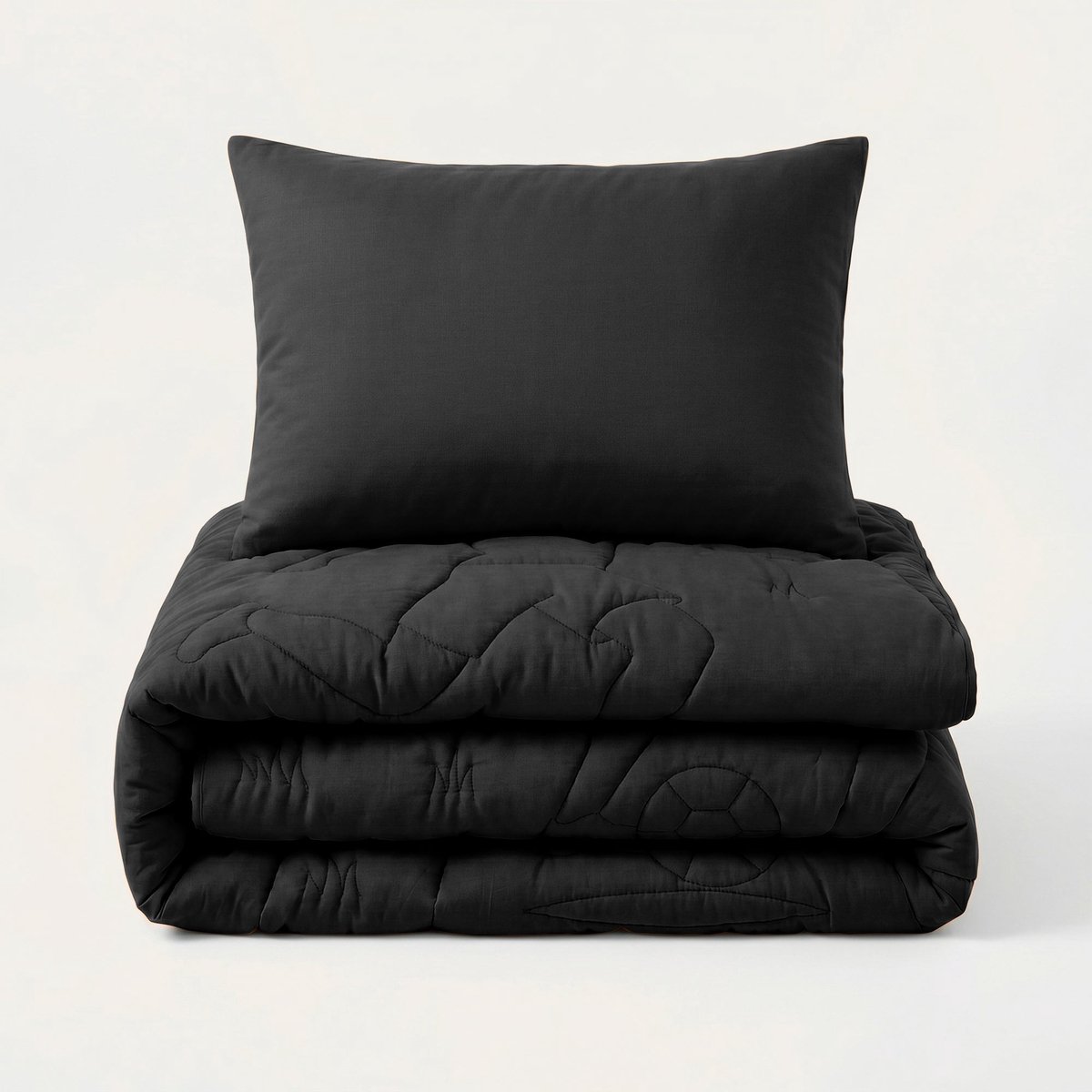 HappyBed Kinderdekbed zonder overtrek - Wasbaar dekbed - Dekbed zonder hoes - 2 in 1 dekbed - Dekbed met print - Hoesloos dekbed - Zwart