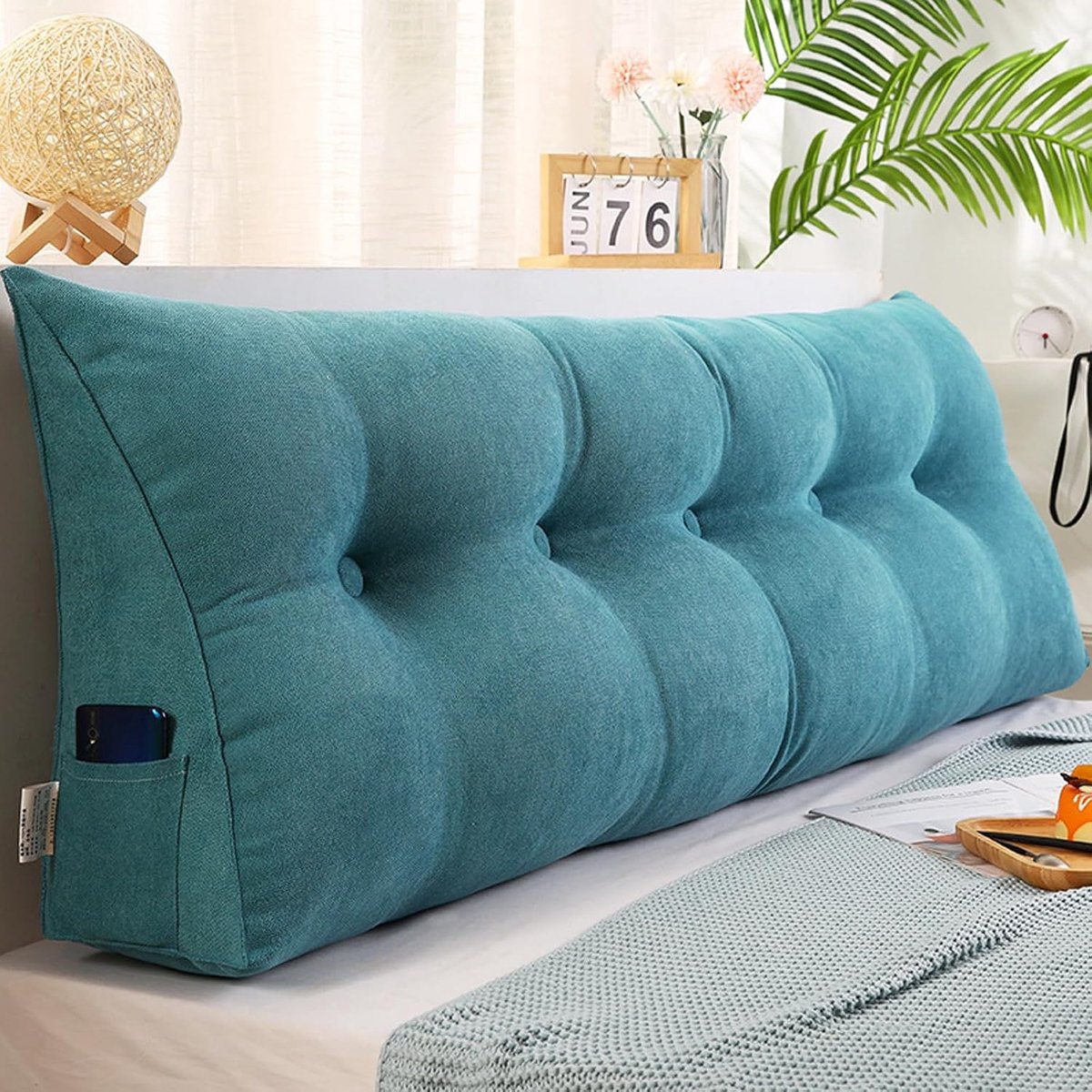 Groot Driehoekig Wigkussen - Leeskussen Rugsteun - Comfortabel Lezen - Ergonomisch Ontwerp - 80 x 50 x 20 cm - C