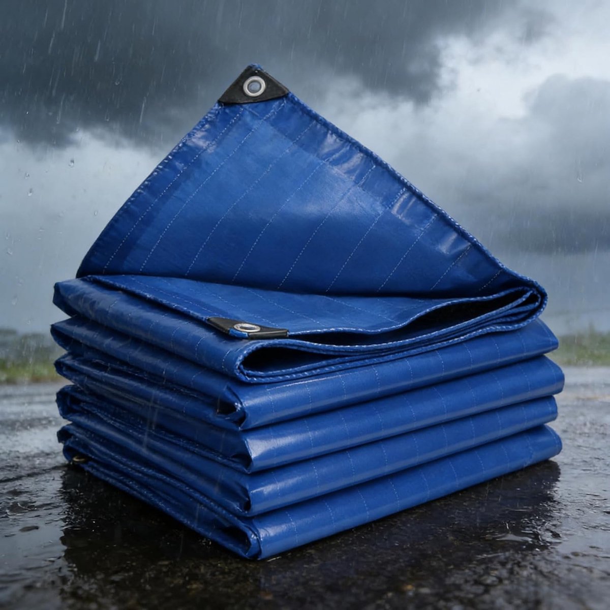 Waterdicht Zeildoek - Afdekzeil Tarp - Bescherming Buiten - Zwaar Uitgevoerd - 160 x 280 cm - Blauw