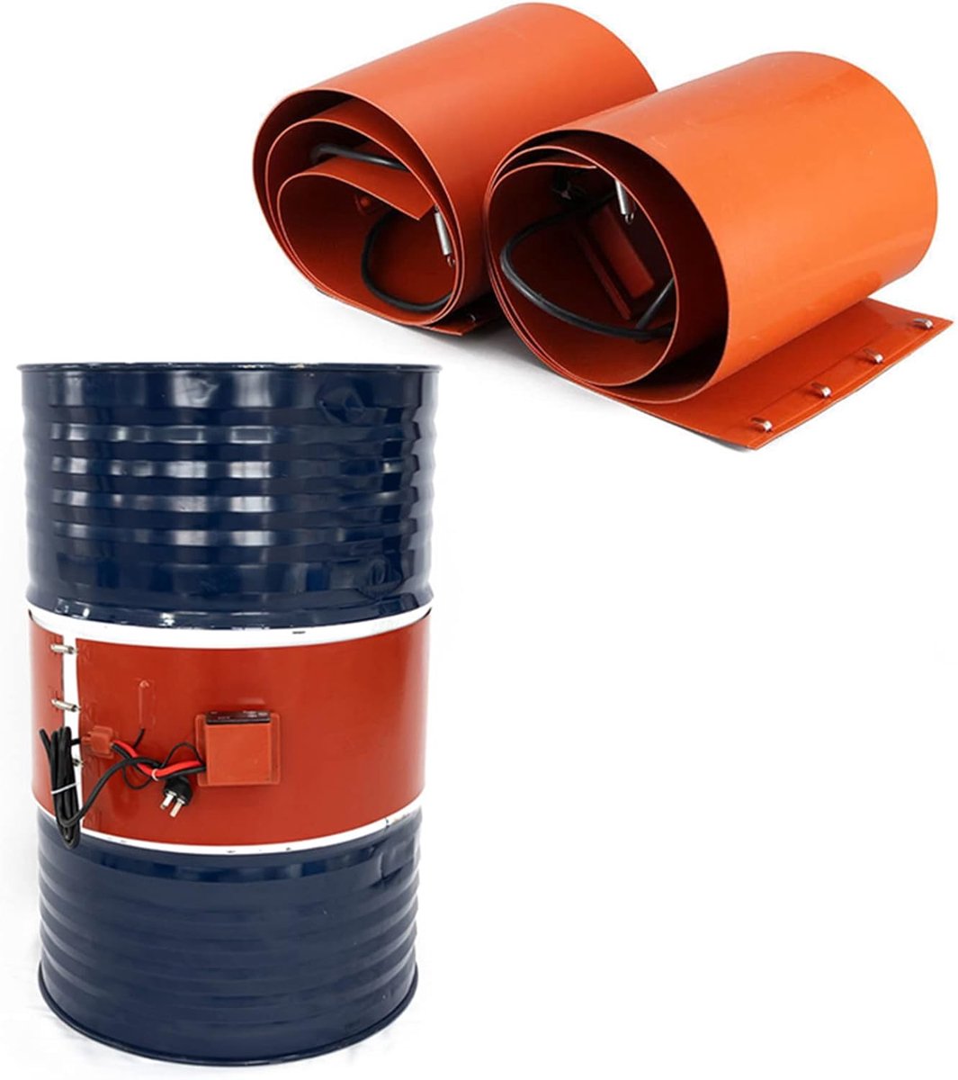 Verwarmingsband Vaten - Silicone Verwarming - Industriële Verwarming - Verstelbare Thermostaat - 20-200 Liter - Zwart