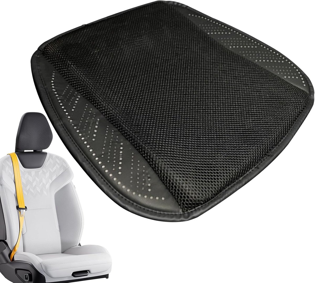 Autostoel Kussen - Geventileerd Kussen - Comfortabel Zitten - 3 Instelbare Snelheden - 43x43cm - Zwart