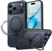 TORRAS UPro Ostand Spin Hoesje Geschikt voor Apple iPhone 17 Pro Max - Compatibel met MagSafe - 360° Draaibare Magnetische Standaard - Back Cover Kickstand Ring - Zwart