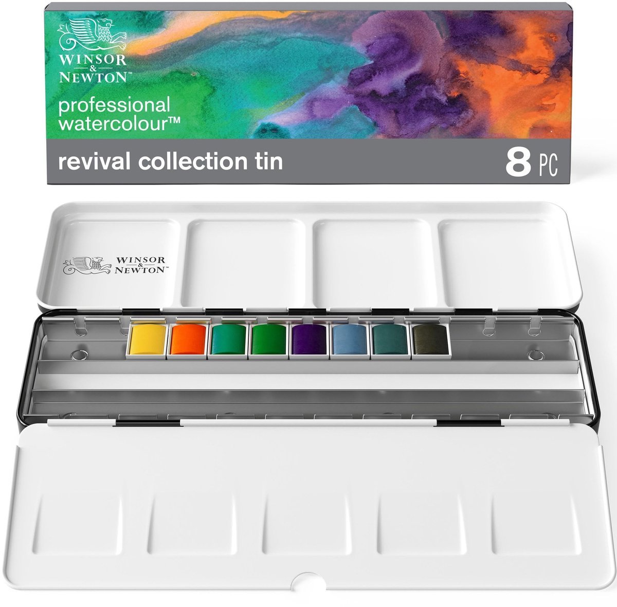 Omgoods - Professionele Aquarelset Revival Collectie Tin met 8 Kleuren