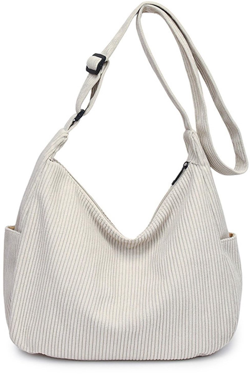 Omgoods - Crossbody Tas van Katoen voor Dames met Halfronde Vorm