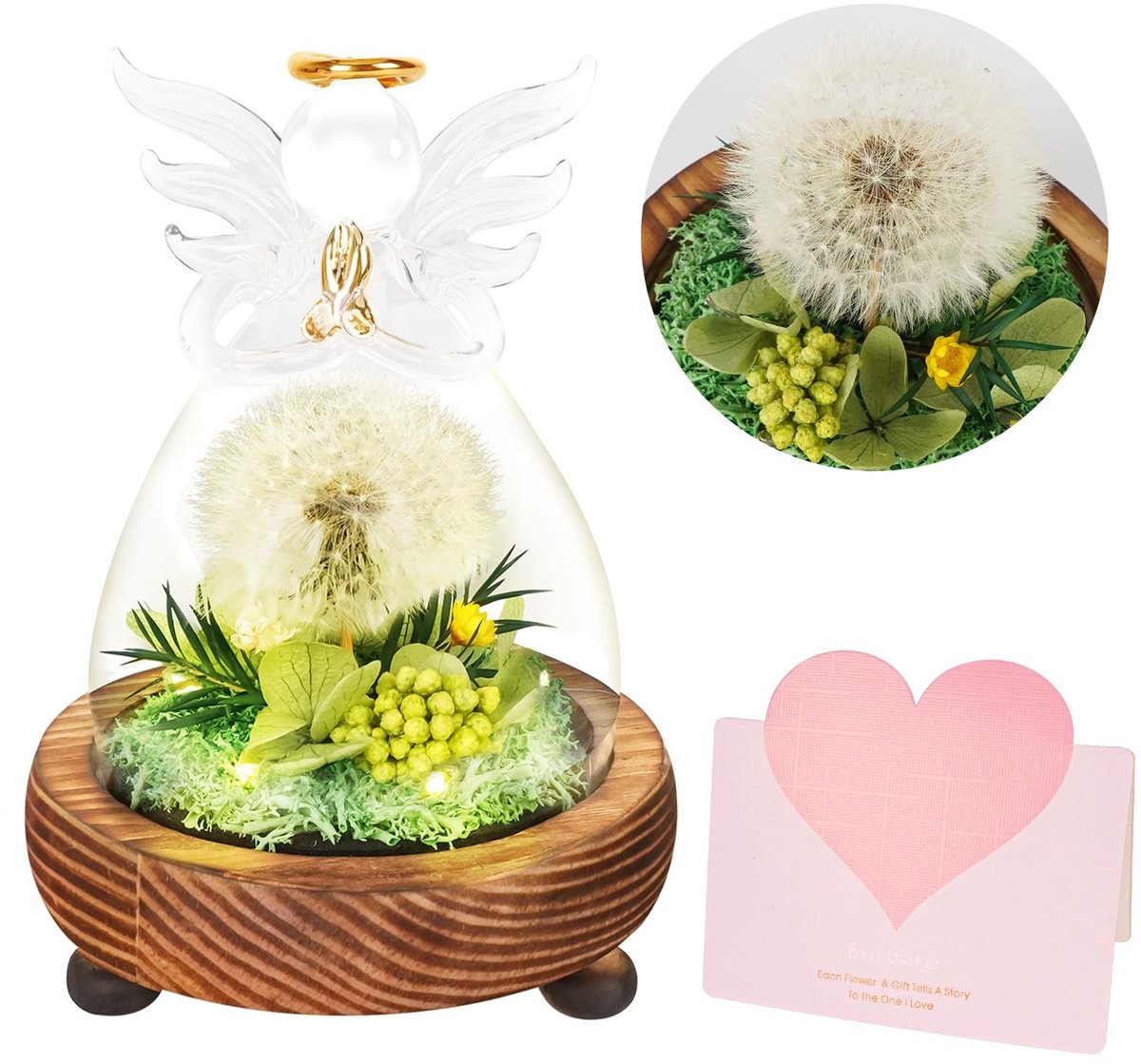 Omgoods - Dandelion in Glass met LED Verlichting