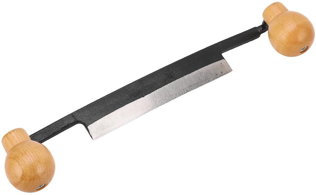 Omgoods- Trekmes Ergonomisch - Wolfraamstaal Mes - Dubbel Houten Handvat - Antislip Grip - Houtbewerking - Hoge Snijefficiëntie - Houtschaaf