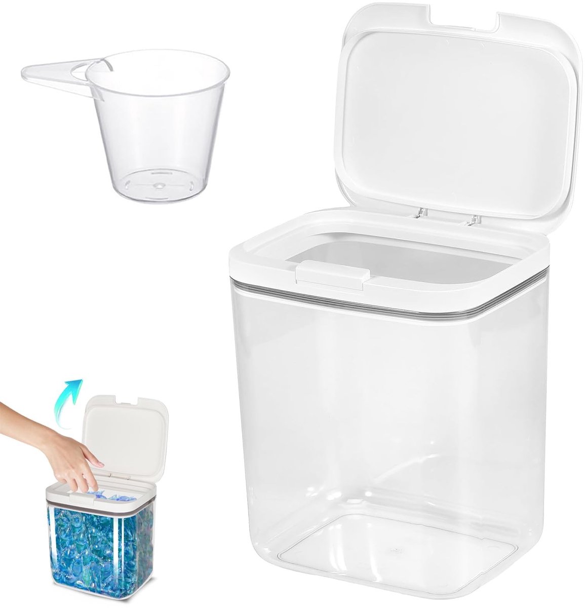 Omgoods - 5.5L Wasmiddel Opslagbox met Deksel en Luchtdichte Sluiting