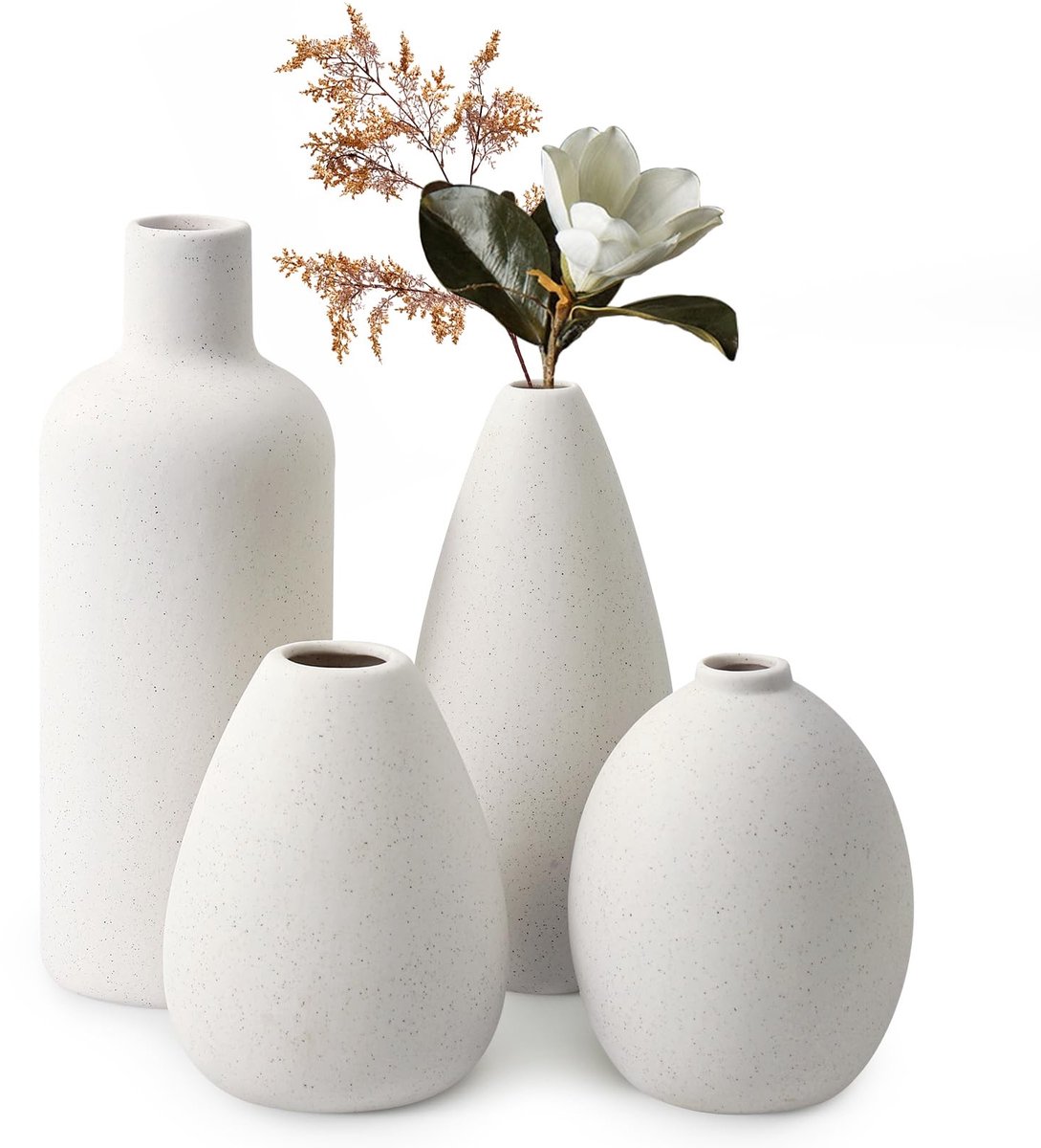 Omgoods - Set van 4 Unieke Keramische Bloemenvazen voor Hudecoratie