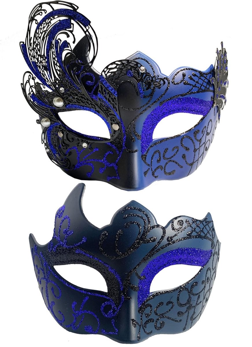Omgoods - Set van 2 Gemaskerde Maskers voor Feestjes