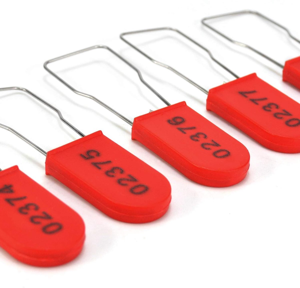 Omgoods - Veiligheidsvergrendelingen met Genummerde Labels (100 stuks, Rood)