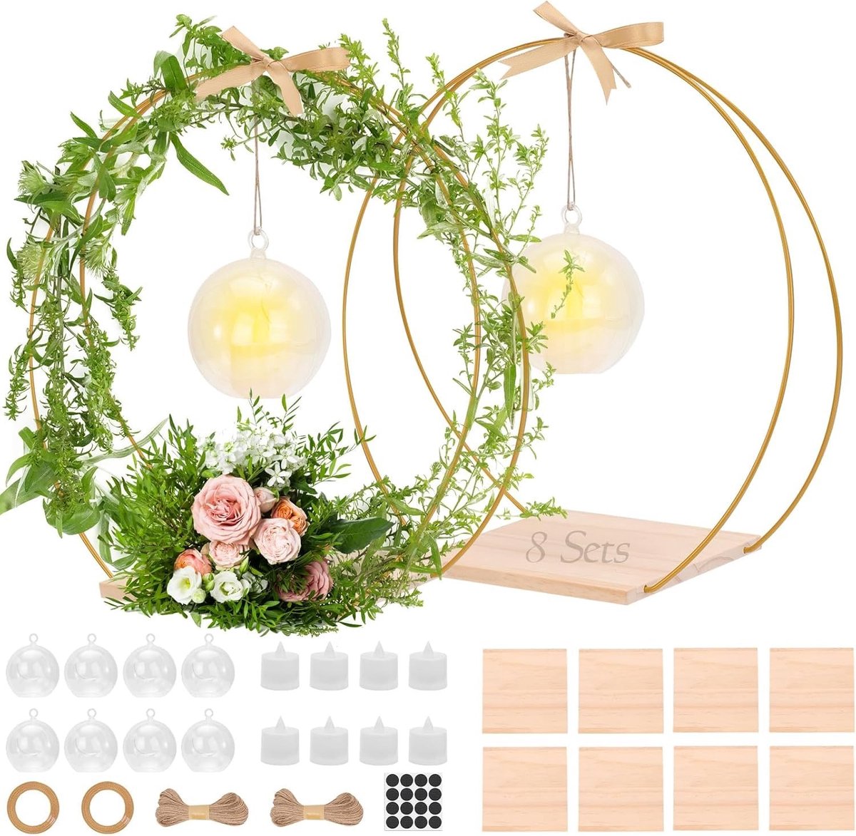 Omgoods - 12 Inch Metalen Bloem Hoop Centerpiece