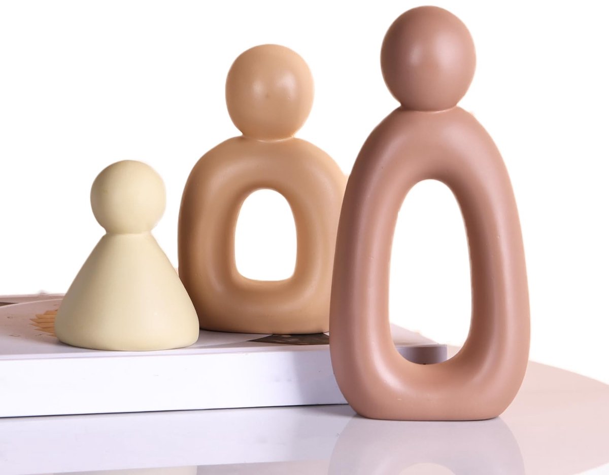 Omgoods - Abstracte Familie Beeldjes Set van 3 voor Thuisdecoratie
