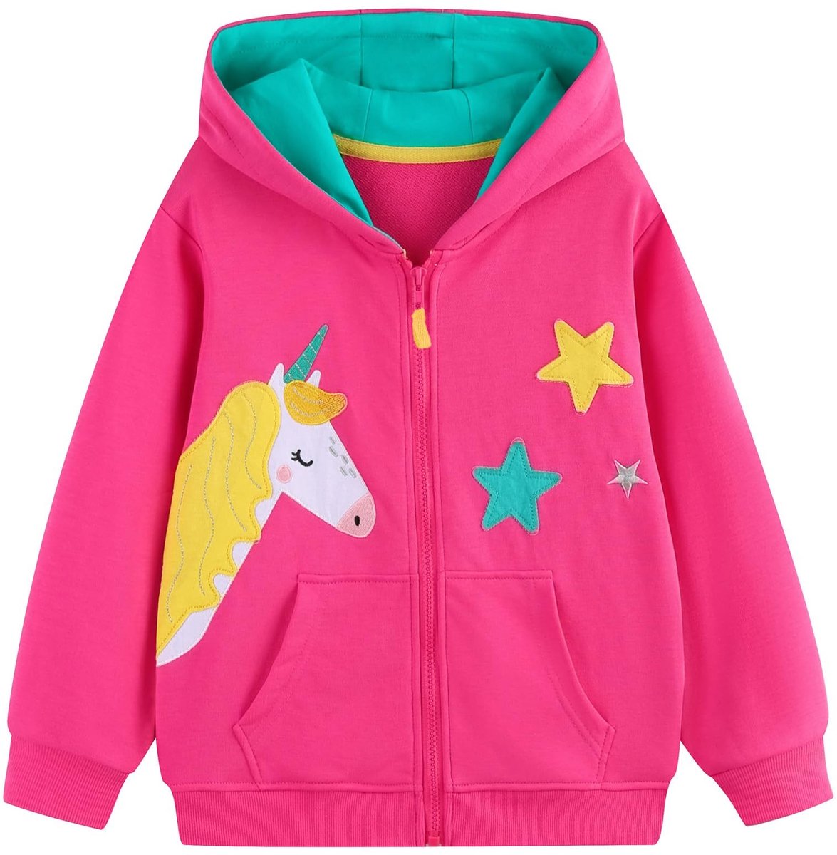 Omgoods - Meisjes Hoodie met Rits en Lange Mouwen van Katoen