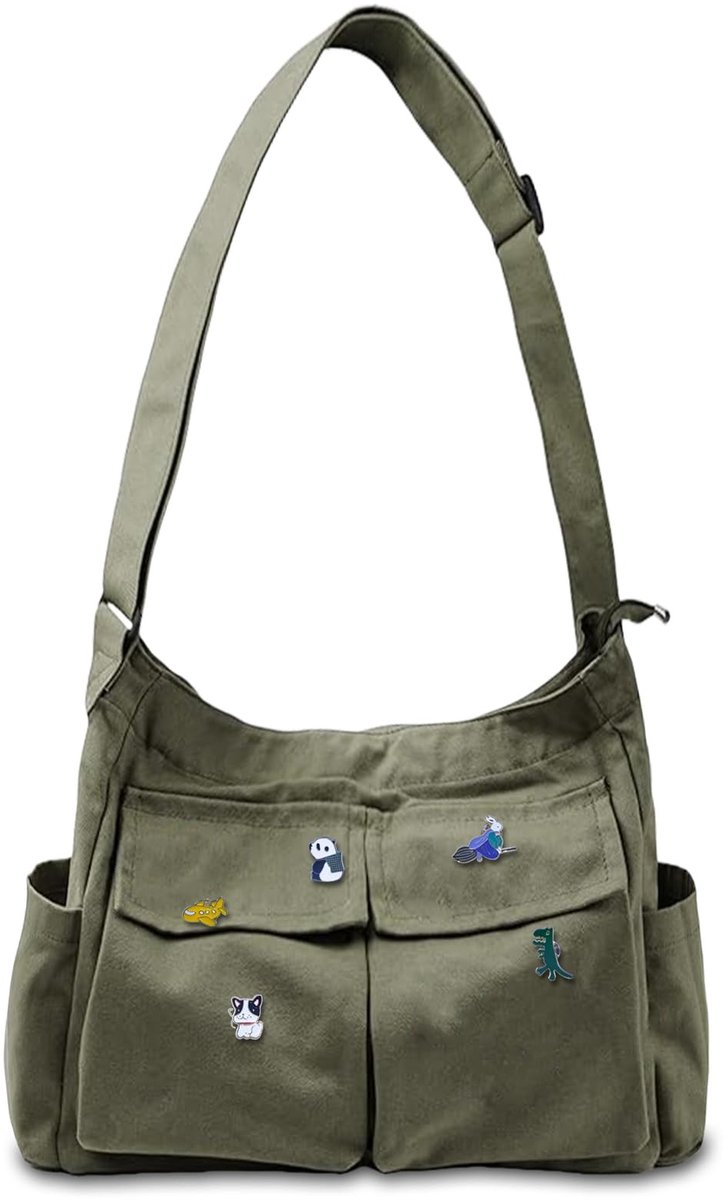 Omgoods - Canvas Messenger Bag voor School en Vrije Tijd