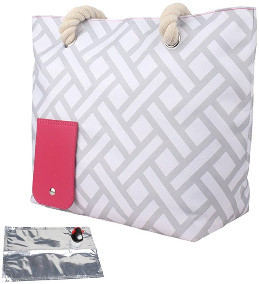 Omgoods - Insulated Wine Shopping Bag met Tap en Koelcompartiment - Grijs