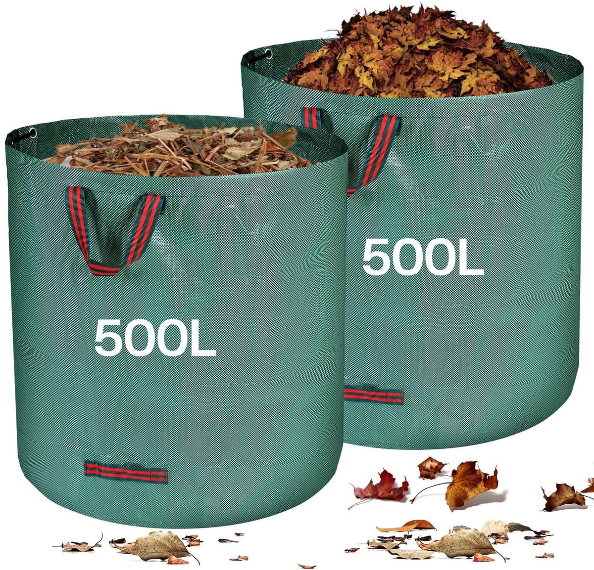 Omgoods - Set van 2 Tuinafvalzakken 500 L met Handvatten