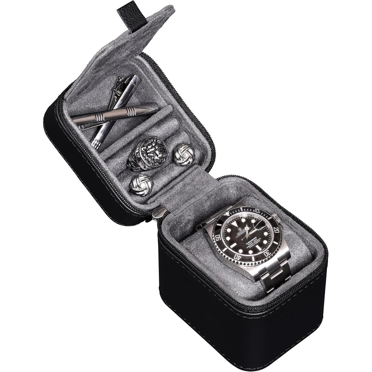 Omgoods - Enkele Horloge Reisdoos met Accessoire Deksel