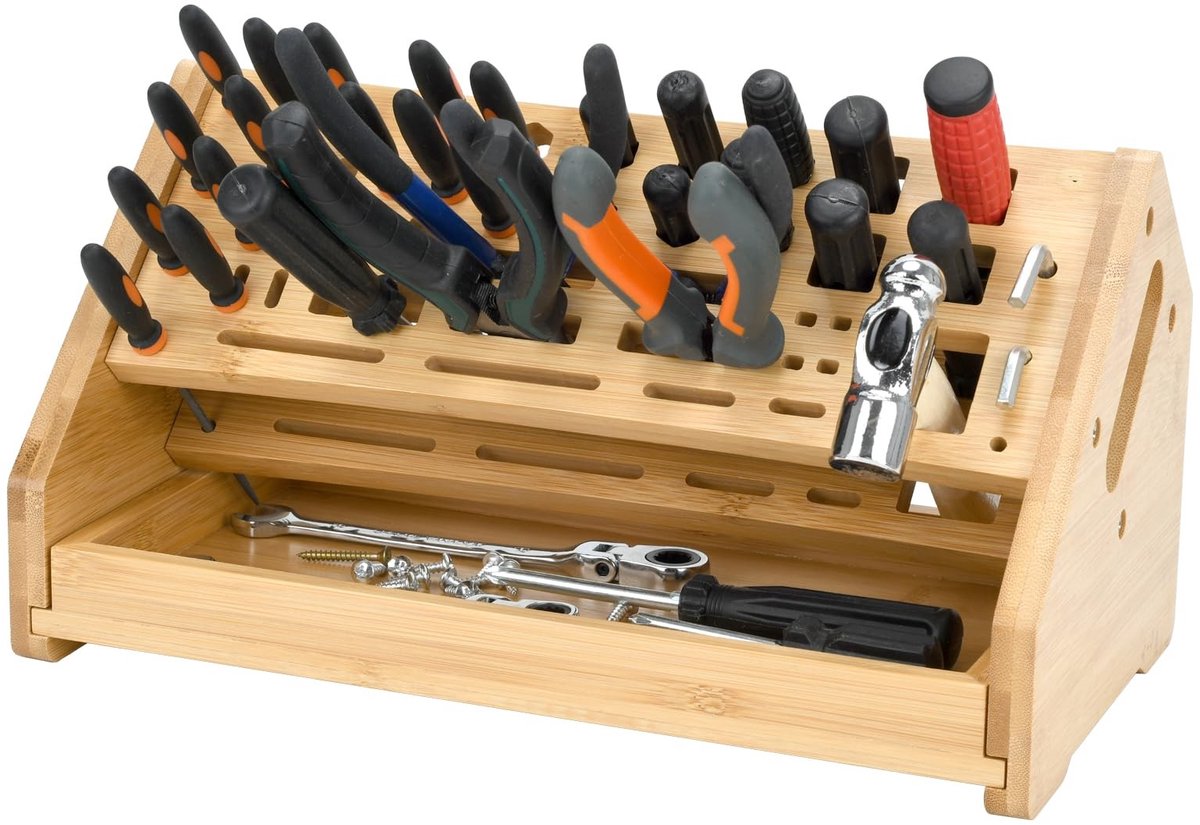 Omgoods - Bamboo Schroevendraaier Organizer voor Desk Storage