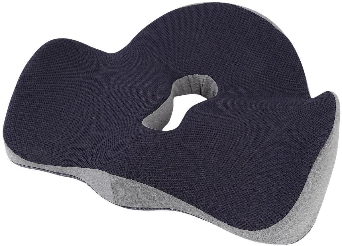 Omgoods - Memory Foam Zitkussen voor Kantoor en Auto (Marineblauw)