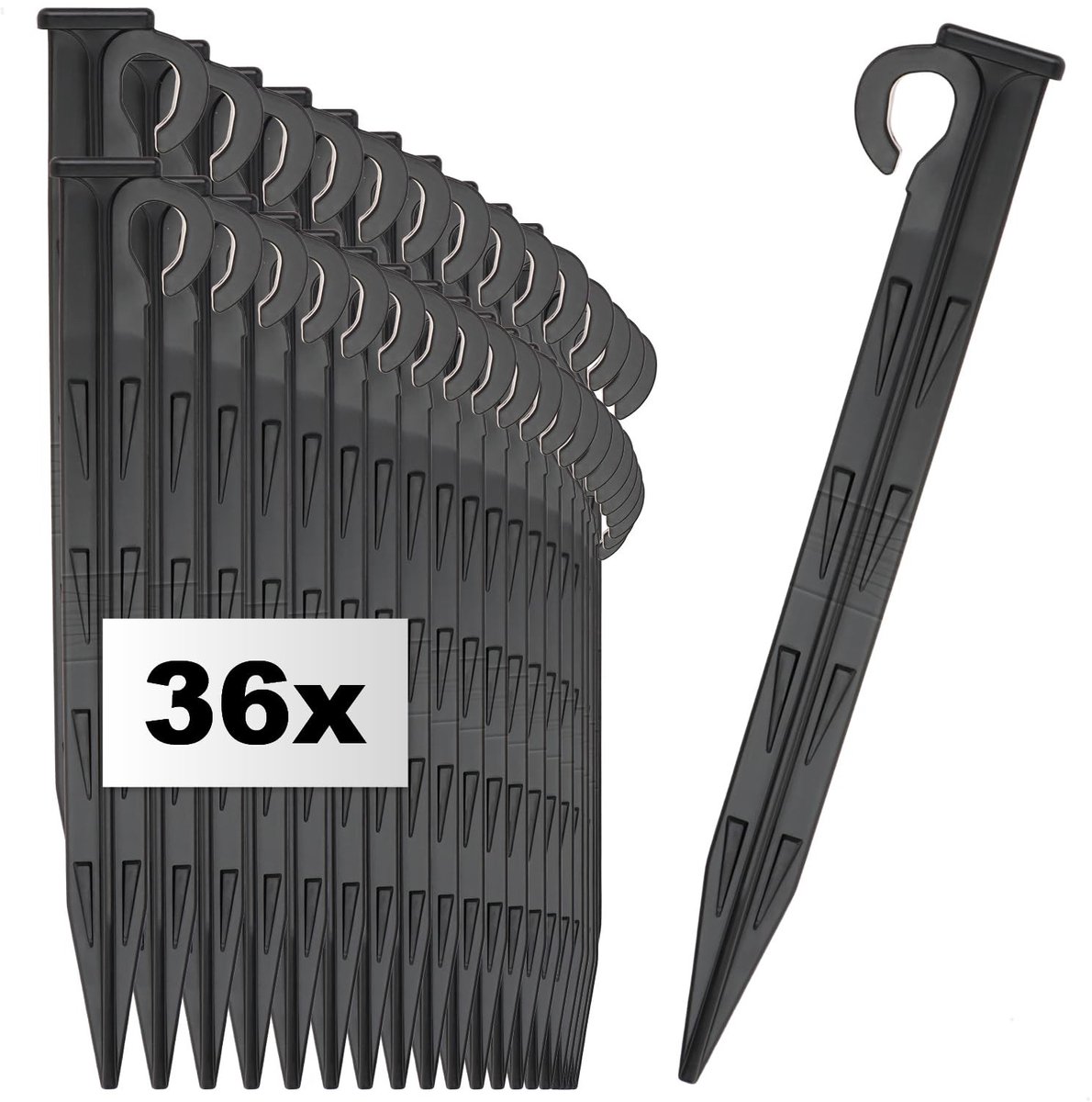 Omgoods - Set van 36 Plastic Grondspikes voor Tuin en Camping