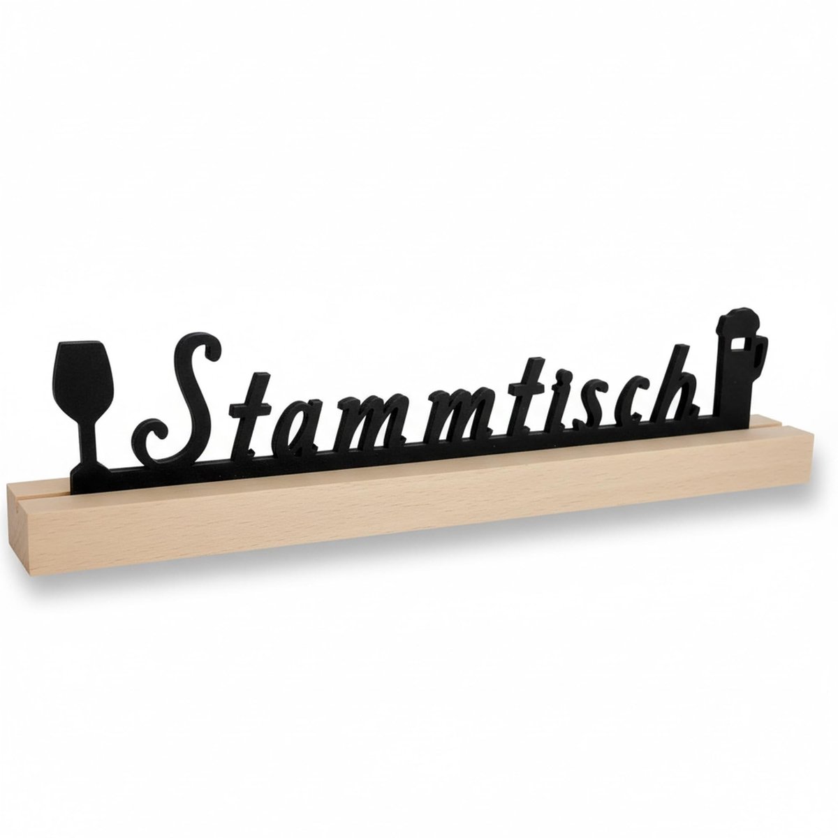 Omgoods- Tafeldecoratie Stijlvolle Stamtafelstandaard - Houten Voetstuk - Bierpul/Wijnglas - Massief Esdoorn - Precisie Lasersnijden - Compact 25 cm - Decoratie