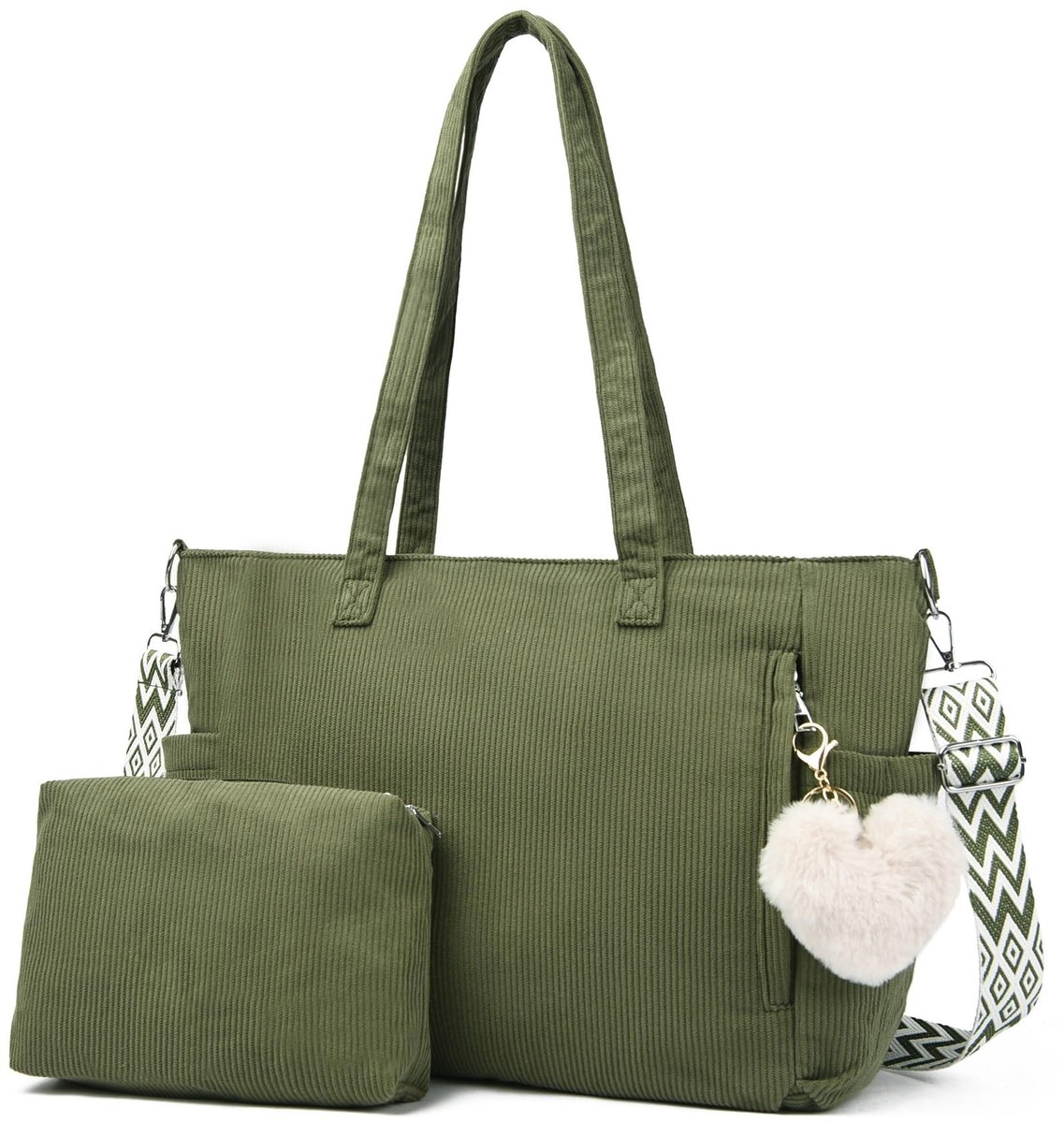 Omgoods - Grote Retro Cord Tote Bag Shopper voor Vrouwen