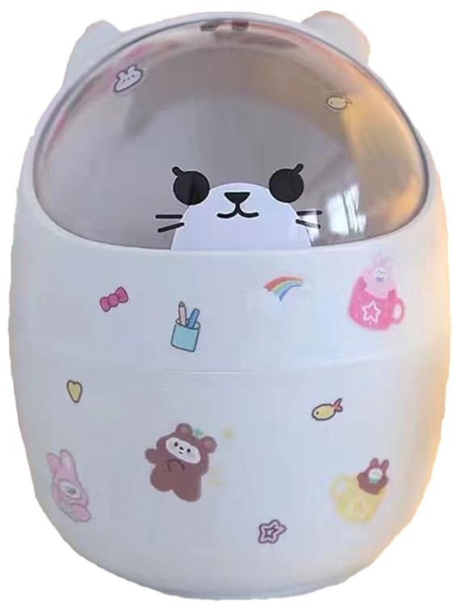 Omgoods - Mini Desktop Afvalbak met Verwijderbaar Deksel
