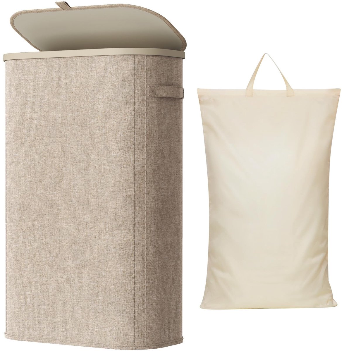 Omgoods - Grote Vouwbare Wasmand met Deksel en Handvatten