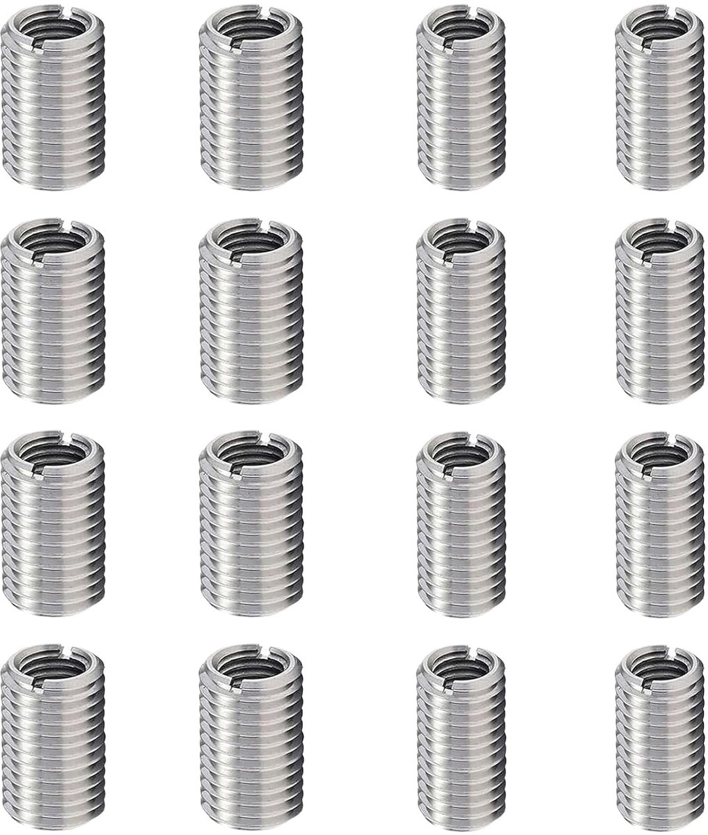 16pcs Screw Nuts Conversion Kit, M6 to M8 and M6 to M8 have Stainless Steel Slots, Thread Insert, 15mm Silver - ShopVlot