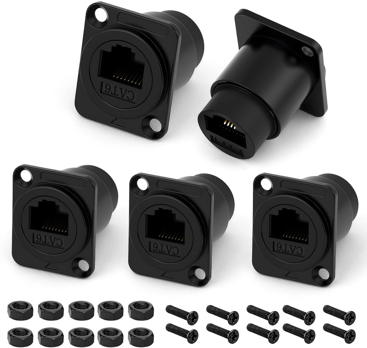 RJ45 CAT 6 panel mount connector - D type panel module - vrouwelijke koppeling - ideaal voor dataoverdracht - ShopVlot