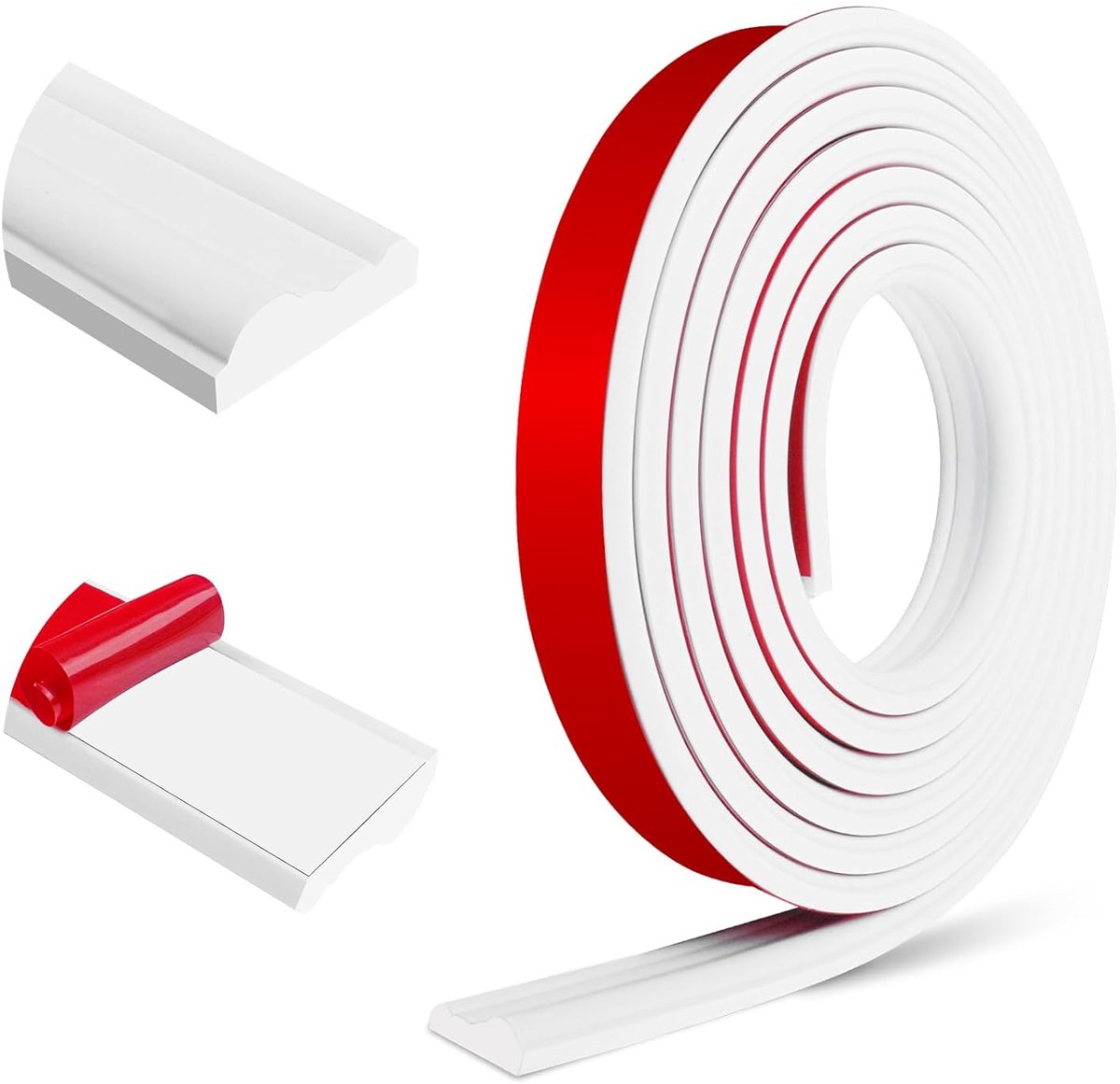 Wall Strip Peel and Stick Decorative Moulding Flexible Wall Panels for House Frame Decoration (40mm x 3m, White) - ShopVlot