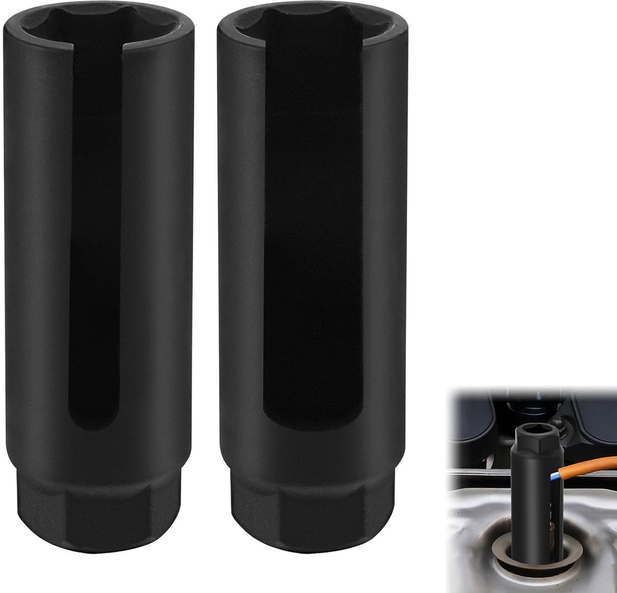 2 Lambda Sensor Caps 22mm Oxygen Sensor Tool with Slot - 12.7 mm O2 Sensor Removal Tool for Car with Wide Hole for - ShopVlot