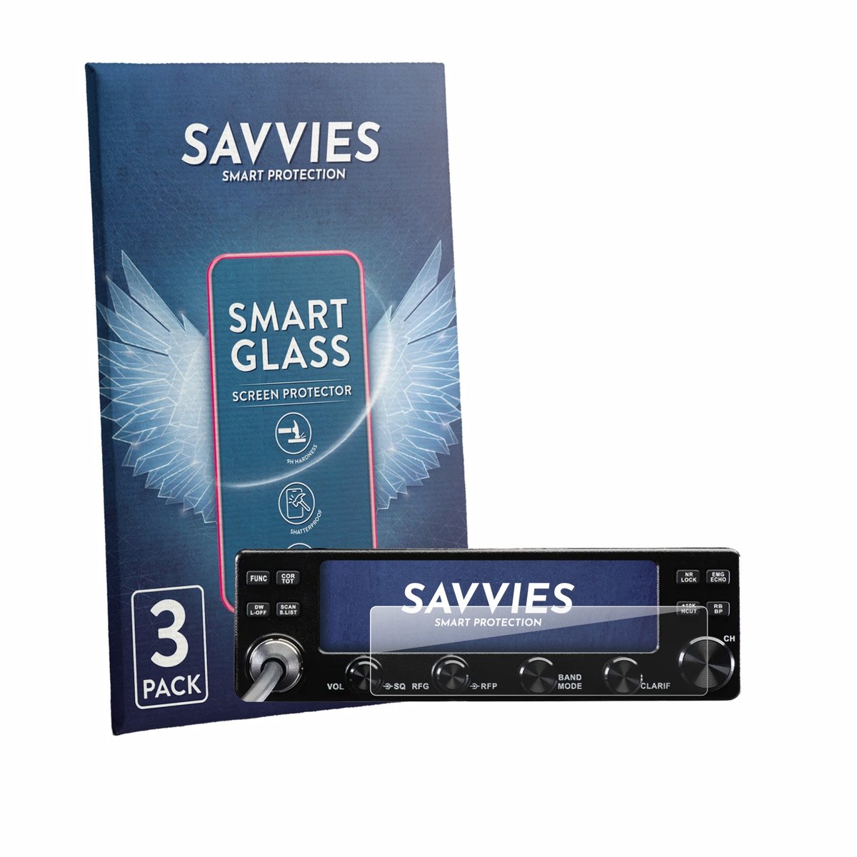 3 Stuks Savvies Screenprotector - geschikt voor Midland 8001 Pro - beschermfolie glas transparant