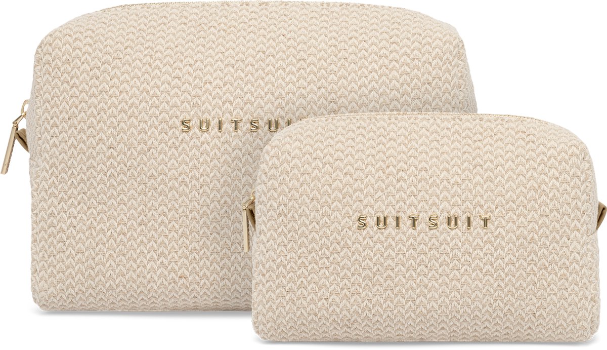 SUITSUIT Toilettas dames - Make up tasje - Beauty set - Fusion Natural Waffles