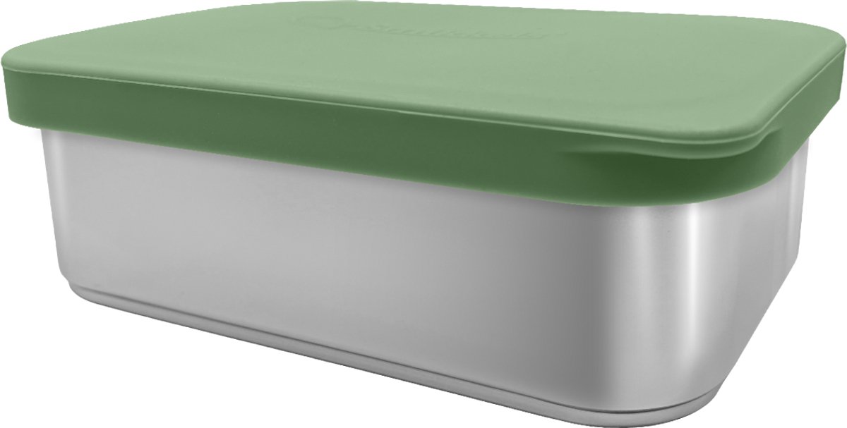 Smikkels - RVS lunchbox Daily Basic - kind - Broodtrommel school - 900ml - Duurzaam 304 RVS (18/8) - Groen - Brooddoos