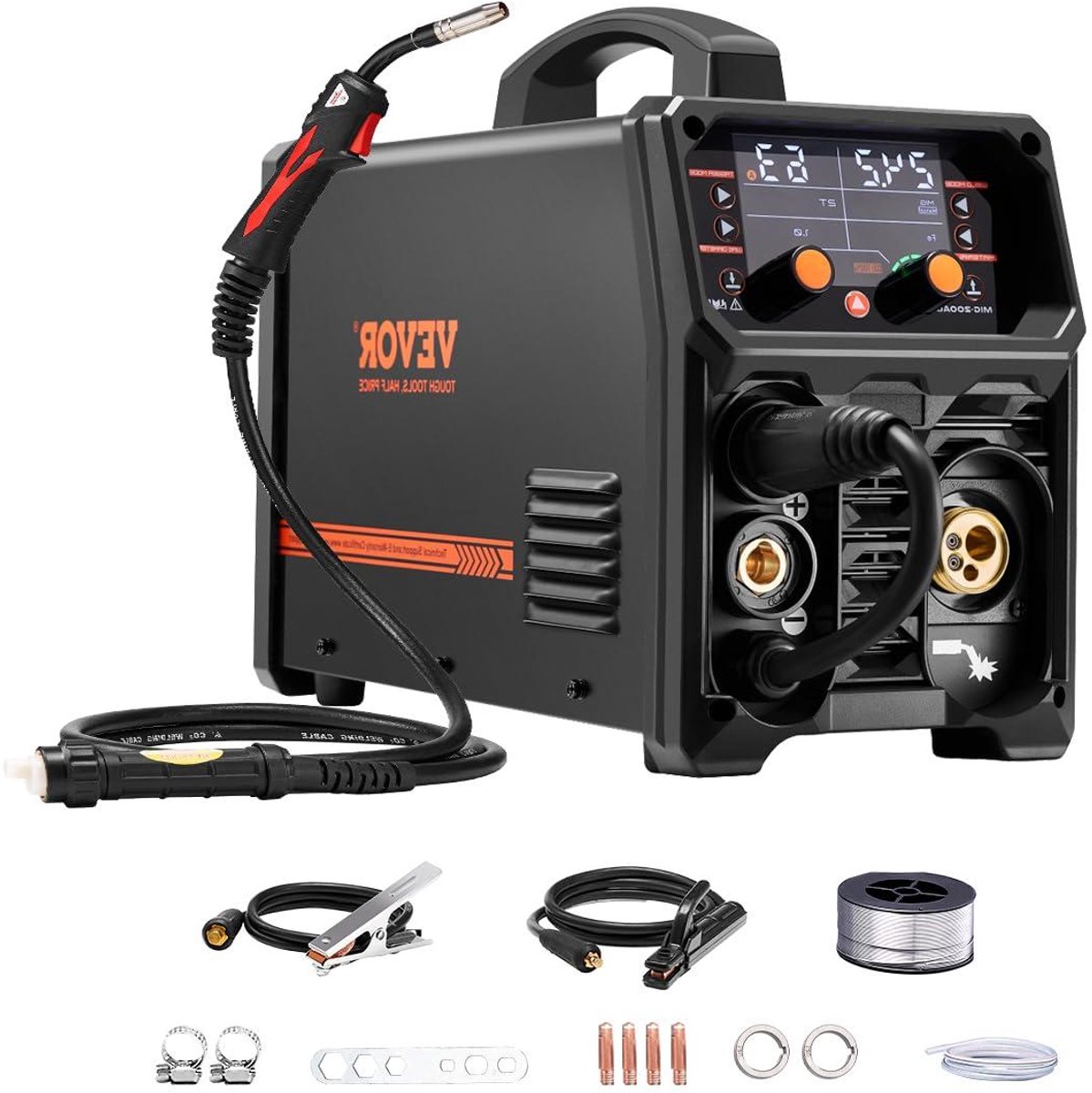 MIG Lasapparaat - Synergisch Lasapparaat - Metaal Bewerken - 5-in-1 Functie - 200 A - Grijs