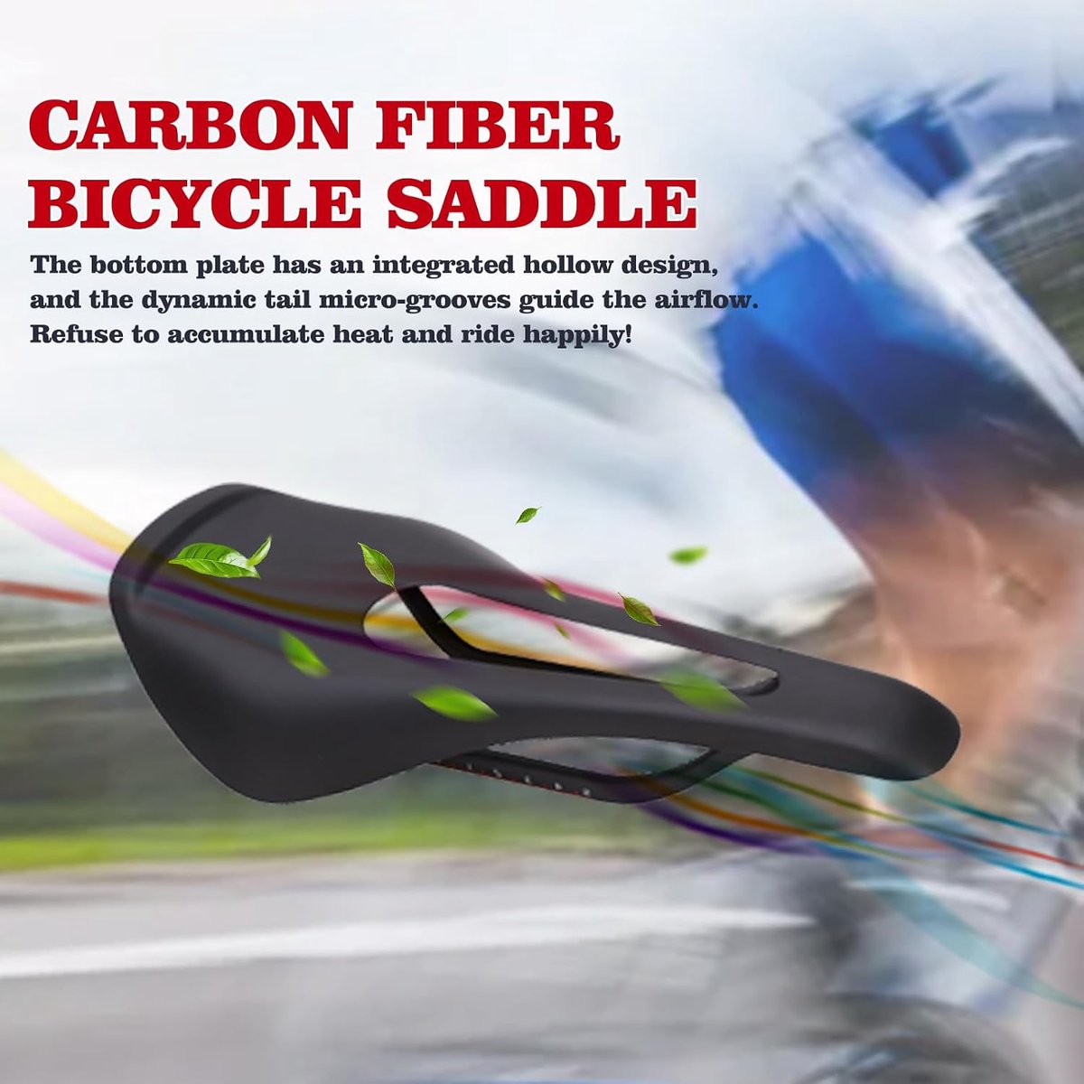 Fiets zadel ergonomisch - carbonfiber - ademend - comfortabel voor mountainbikes en racefietsen - ShopVlot