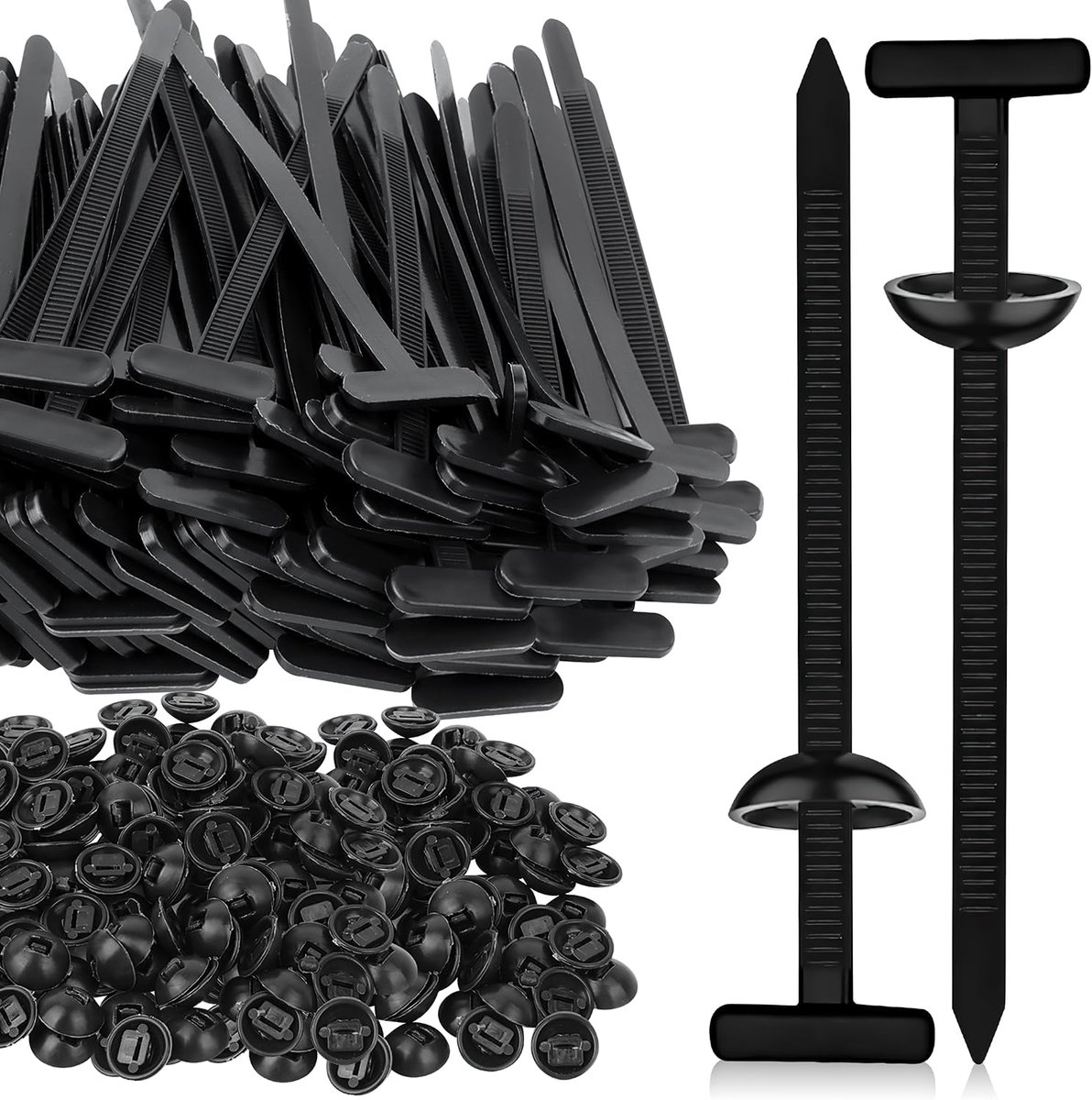 Universal Cable Ties Buckle 100 Pcs Nylon Cable Tie Buckle with Pin and Button Design Robust Self Locking Tool Fixings - ShopVlot
