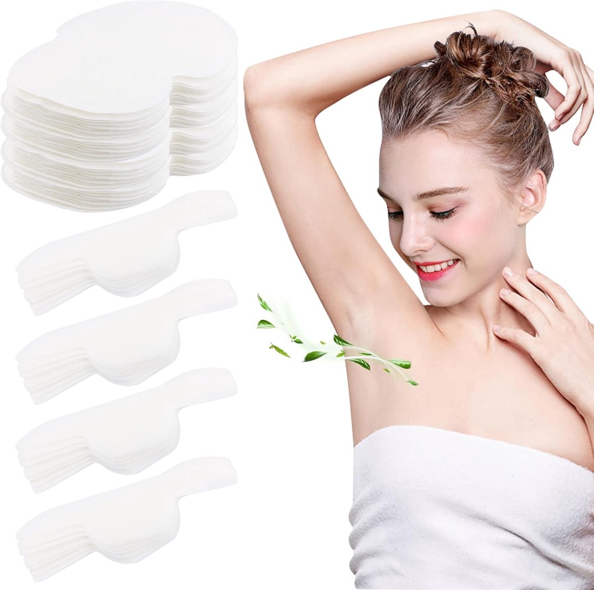 SnelShoppen - Pack van 40 Onderarm Armbanden en 40 Kraag Pads, Zacht, Onzichtbaar, Geurloos en Ultra Dun, Voor Mannen en Vrouwen - Ideaal voor Feest,
