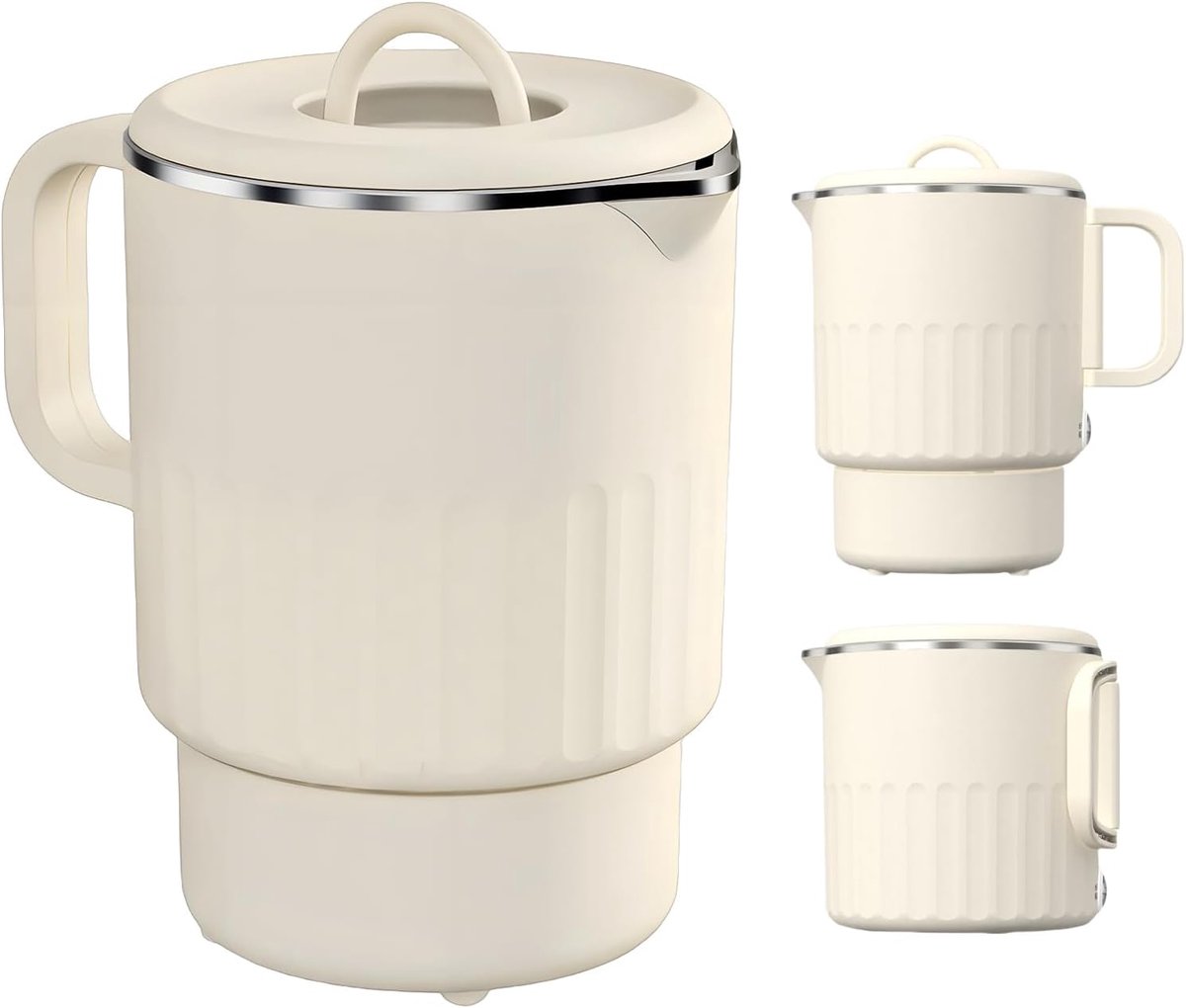 SnelShoppen - Vouwbare Waterkoker 1L Camping Kettle Draagbare Ketel 600W 304 RVS Elektrische Waterkoker BPA Vrij Snelle Kook voor Keuken, Reizen, Camp