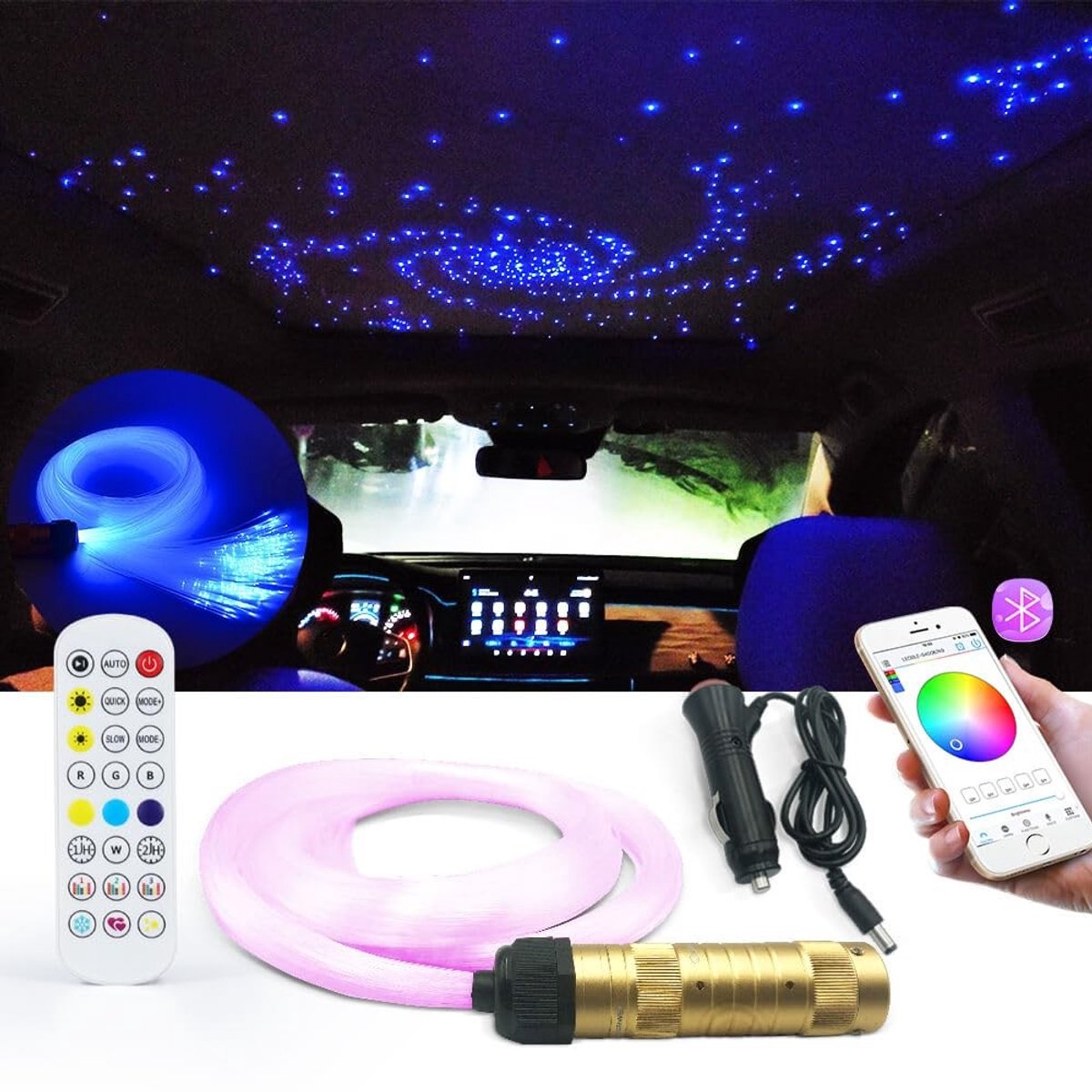 Omgoods - Fiber Optic Sterrenhemel Verlichting Kit voor Auto