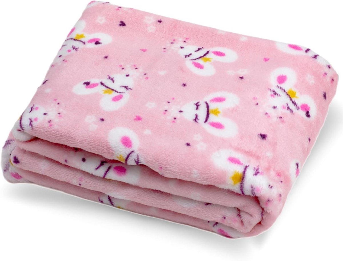 Mini Knuffeldeken - Pluche Deken - Baby Comfort - Handgemaakt in EU - 50 x 70 cm - Muizen met Kroon