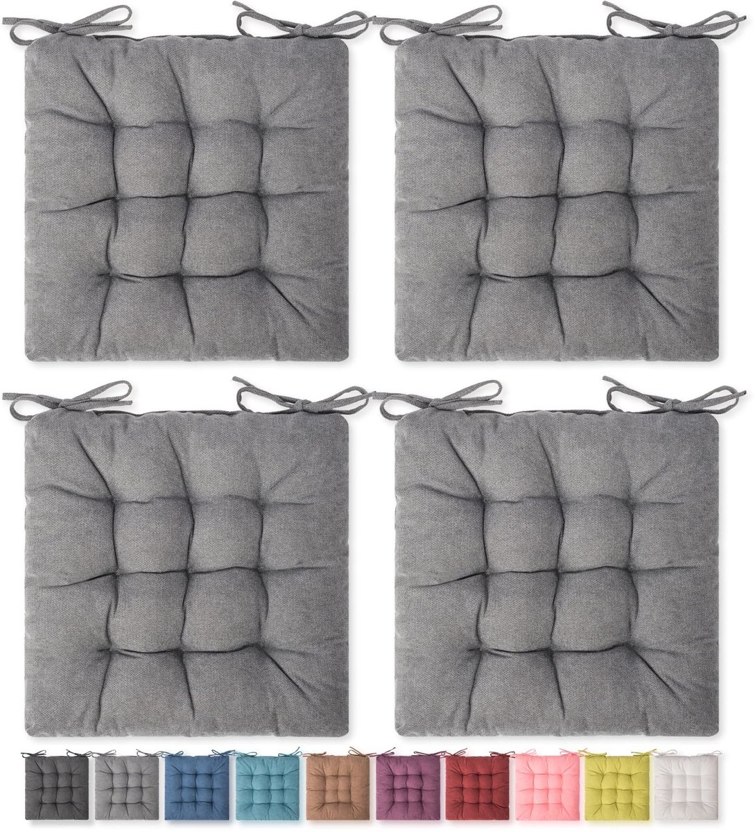 Omgoods - Set van 4 Comfortabele Stoelkussens voor Binnen en Buiten