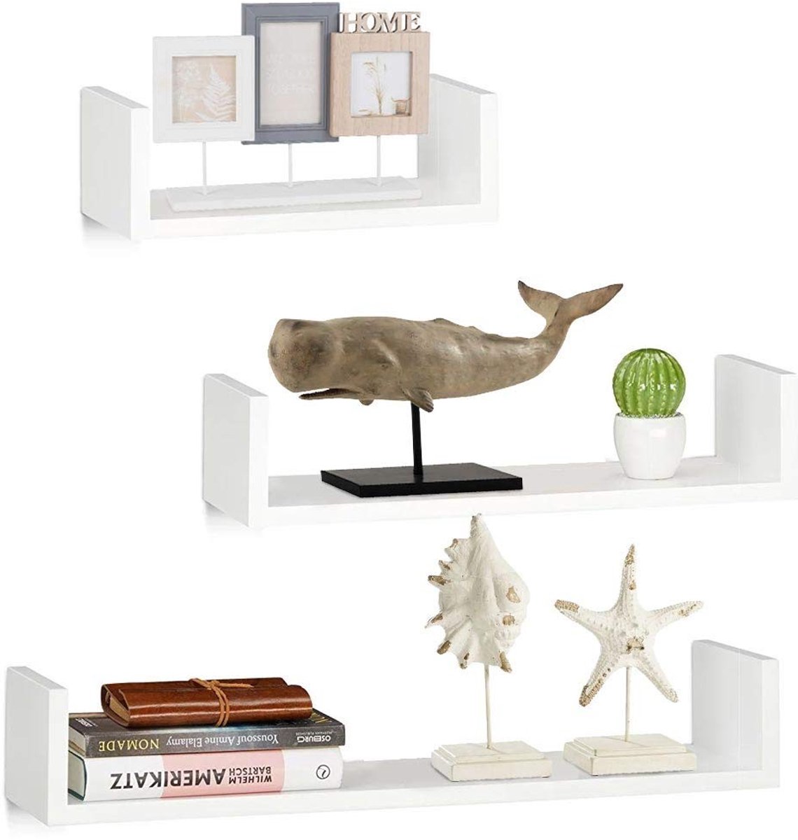 Omgoods - Set van 3 Wandplanken van MDF met Modern Ontwerp