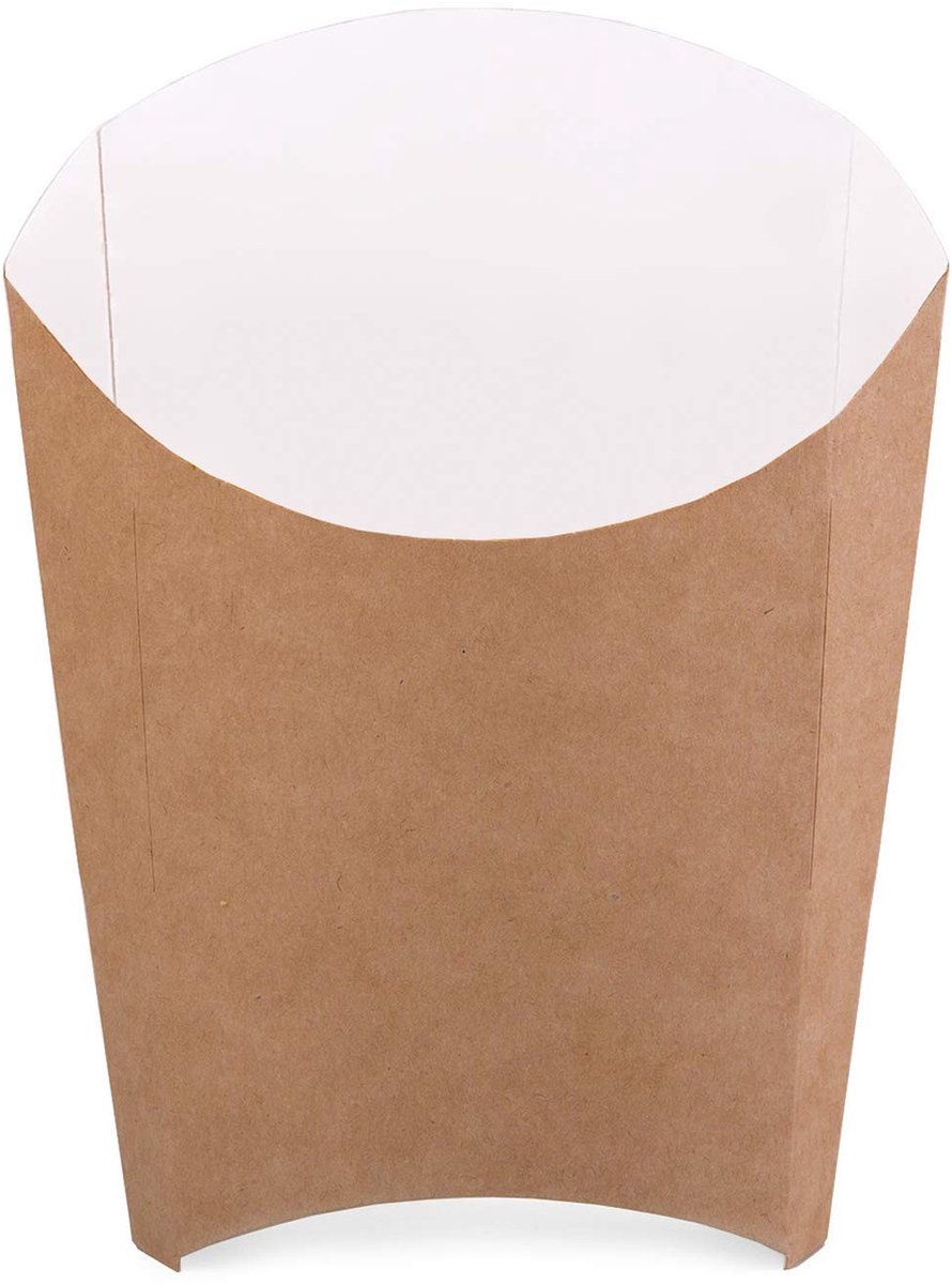 Omgoods - Verpakking van 200 Stuks Kraft Kartonnen Frietdozen M