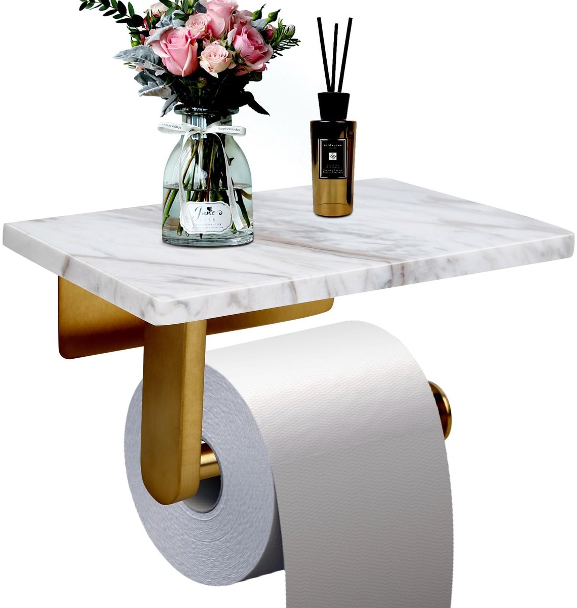 Omgoods - Toiletpapierhouder met Marmeren Plank
